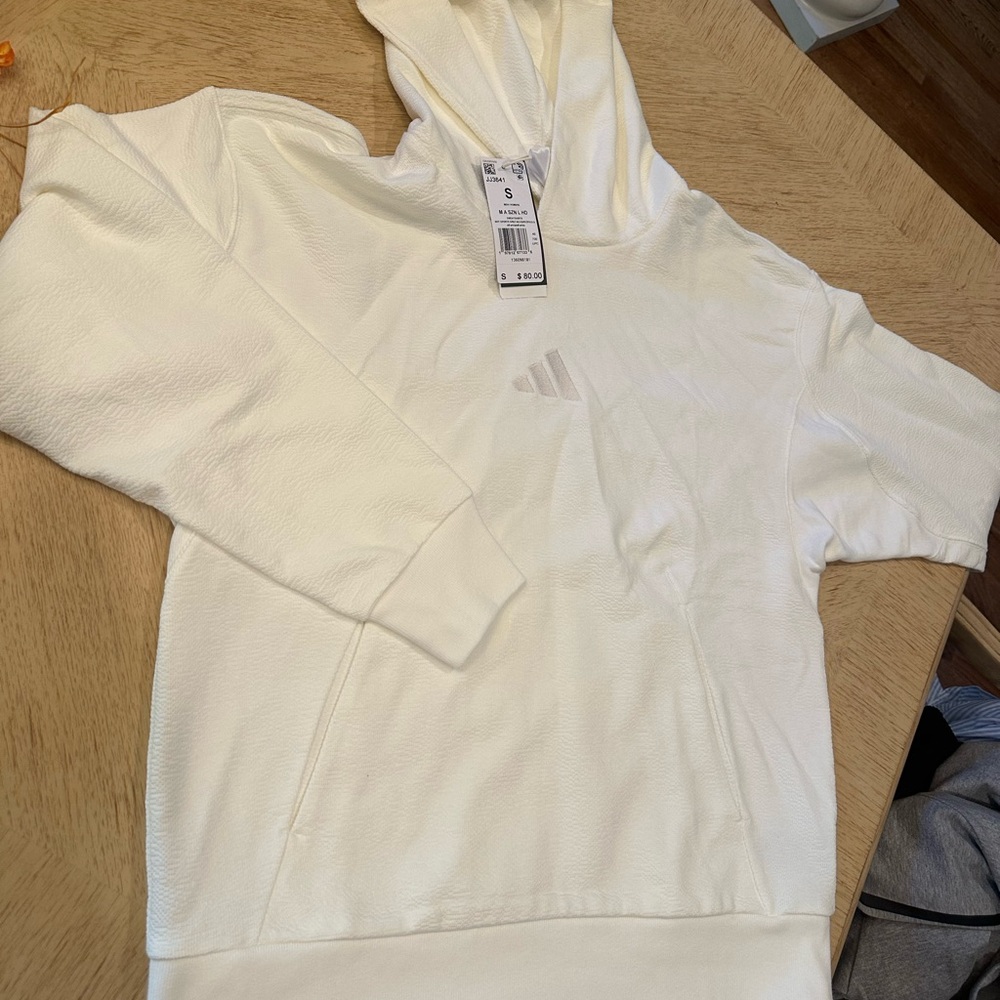 Adidas Men's Cream Hoodie. Also great for ladies!!